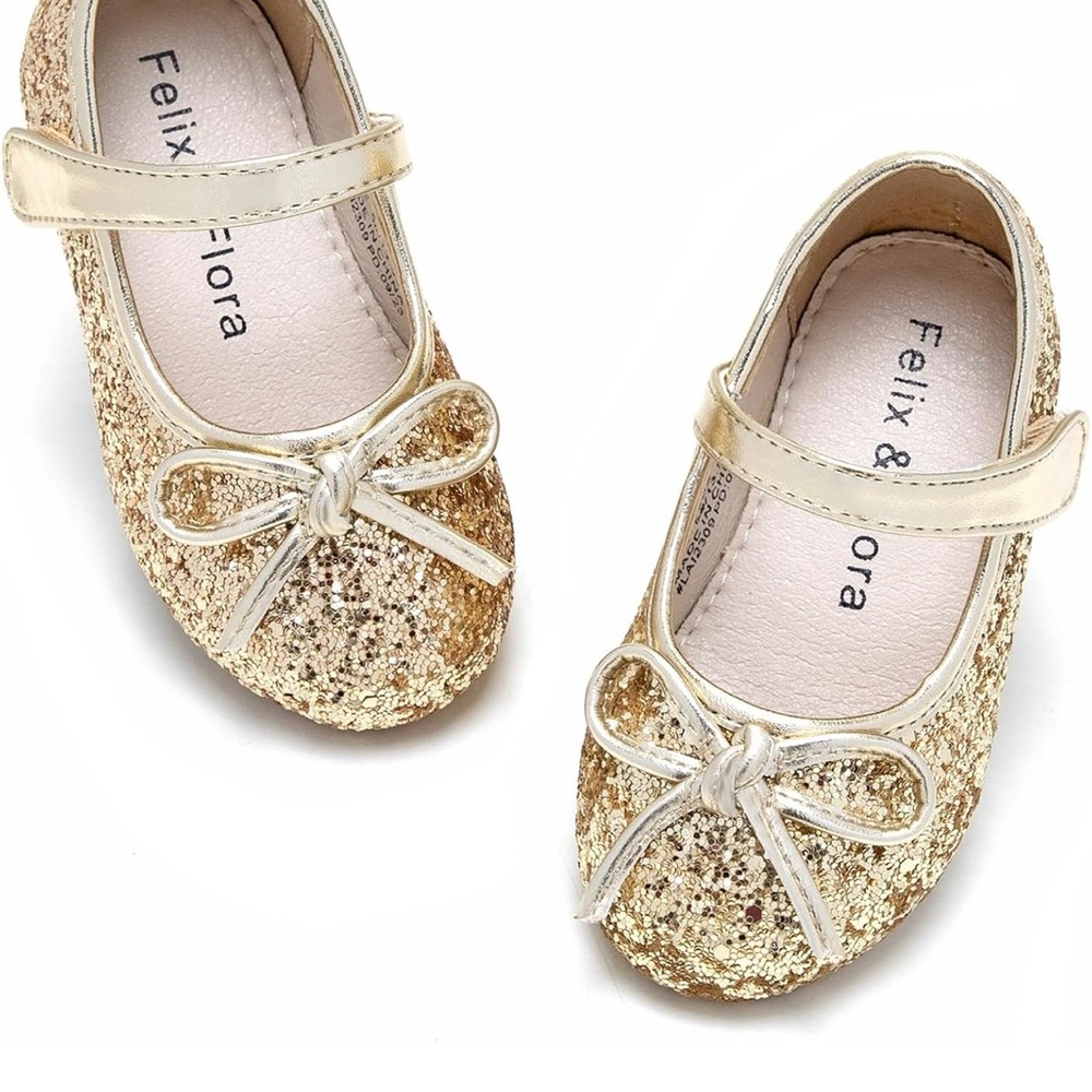 Gold Glitter Kids Shoes